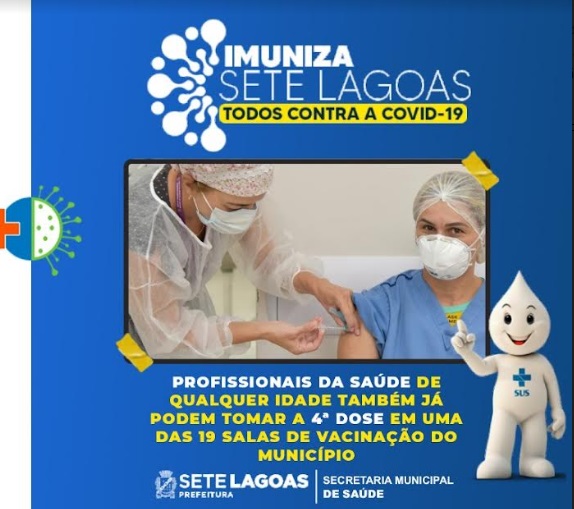 Mais adiantado que BH, Sete Lagoas aplica 4ª dose em pessoas a partir de 50 anos desde terça