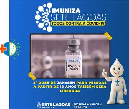 4ª dose em pessoas a partir de 40 anos será liberada nesta terça-feira (12), em Sete Lagoas