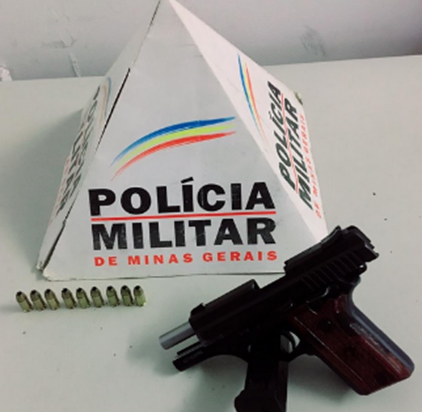 Pistola calibre 380 e 19 munições intactas são apreendidas na