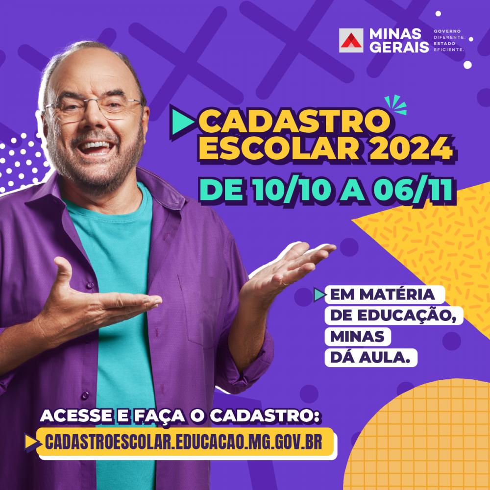 Começa nesta terçafeira (10/10) o Cadastro Escolar 2024 para quem