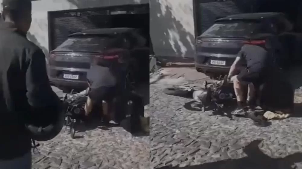 Motorista de Porsche derruba moto de entregador em BH: ‘você é um lixo, meu carro custa um milhão’