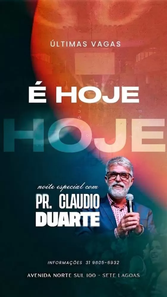 É nesta terça: Cláudio Duarte estará em Sete Lagoas para noite especial