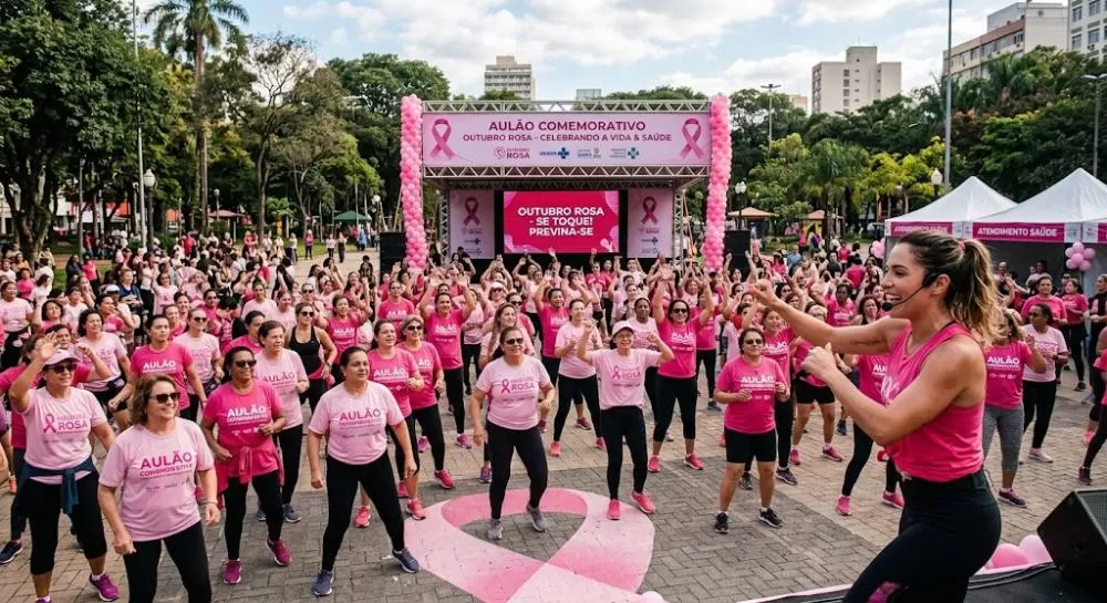 Aulão Rosa reúne atividades e ações de cuidado com a saúde da mulher em Pedro Leopoldo