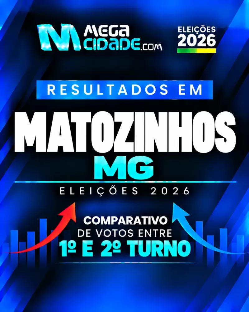Comparativo de votos para presidente entre o 1º e o 2º turno em Matozinhos